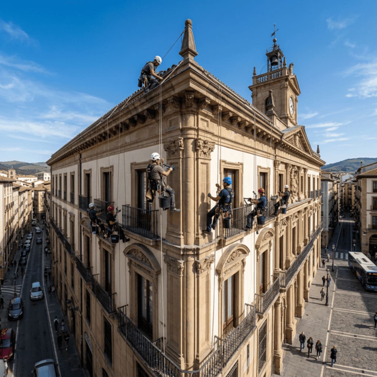 Empresa trabajos verticales Navarra con técnicos totalmente certificados prestando servicios puntuales